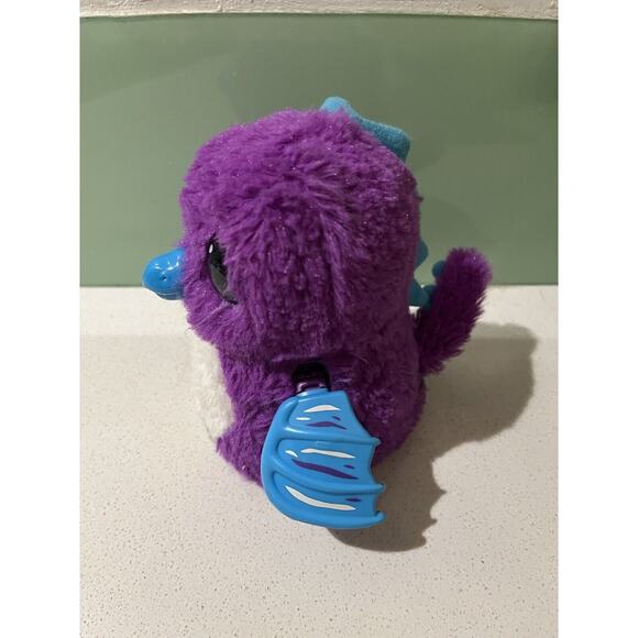 🏝️ Hatchimals Draggle Purple Dragon Interactive Plush Toy Spin Master - Picture 3 of 7